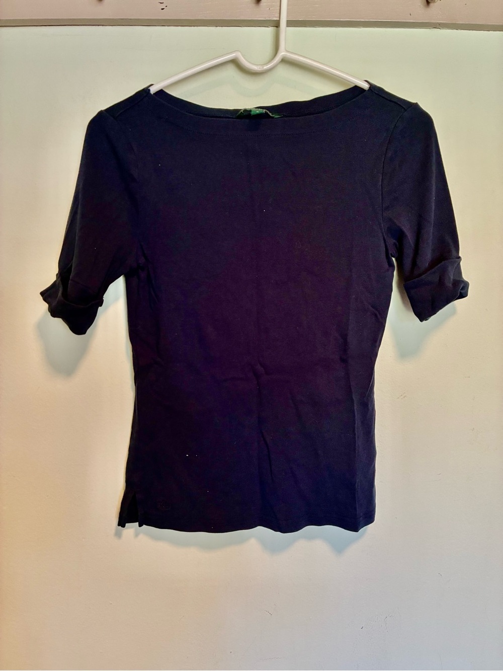 Ralph Lauren Navy Short Sleeve Boatneck Top